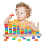 لعبة ترتيب الحلقات الملونة لتنمية التركيز والهدوء لدى الأطفال